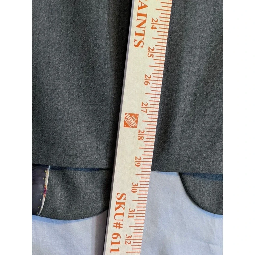 Marco Ferno Italy Mens Gray Herringbone Super 140s Wool Touch Blazer Coat 40R